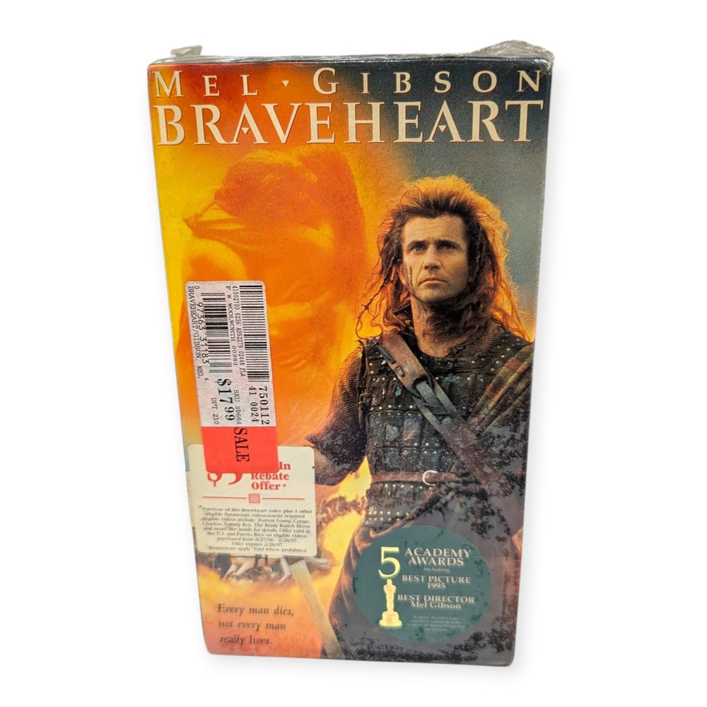 Braveheart VHS Mel Gibson Factory Sealed Paramount Home‎ Video 1995 Academy NIB